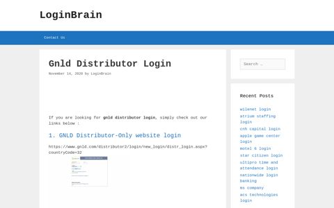Gnld Distributor Gnld Distributor-Only Website Login