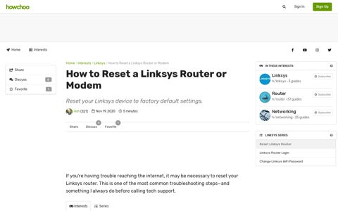How to Reset a Linksys Router or Modem - Howchoo