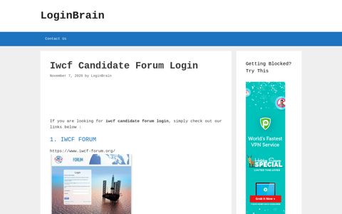 Iwcf Candidate Forum - Iwcf Forum - LoginBrain