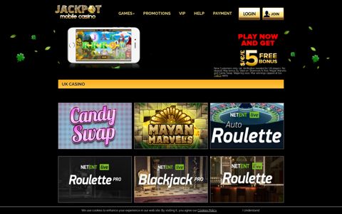 UK Casino - Jackpot Mobile Casino | Get £5 free