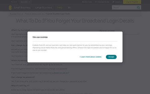 Forgotten Broadband Login Details | EE Business