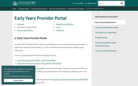 Early Years Provider Portal - Stockport Council