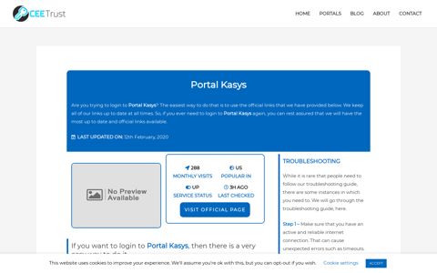 Portal Kasys - Find Official Portal - CEE Trust