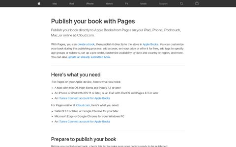 Publish your book with Pages - Apple Support