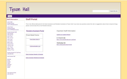 Staff Portal - Tyson Hall - Google Sites