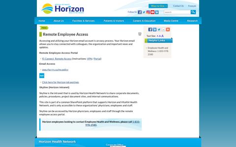 Remote Employee Access - Réseau de santé Horizon