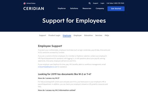 Employee Support Login | Paystubs | Password Reset - Ceridian