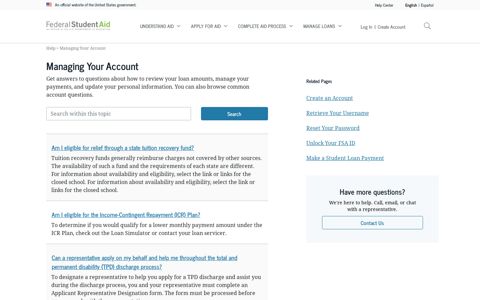 Managing Your Account | Federal Student Aid
