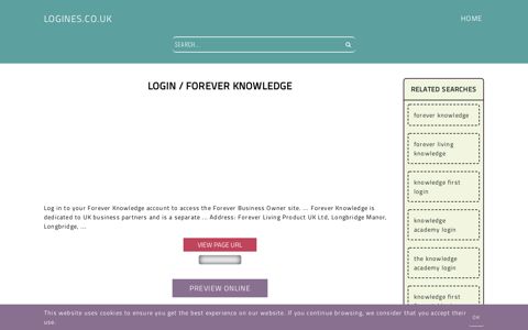 Login / Forever Knowledge - General Information about Login