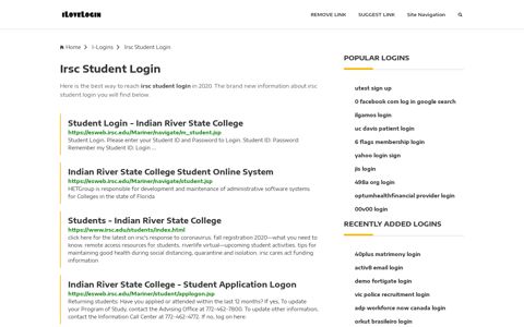 Irsc Student Login ❤️ One Click Access - iLoveLogin