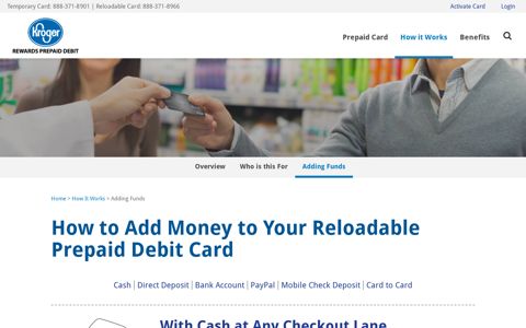 Add Money to Prepaid Card | Kroger REWARDS Prepaid Visa