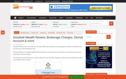Goodwill Wealth Review, Brokerage Charges, Demat A/c ...