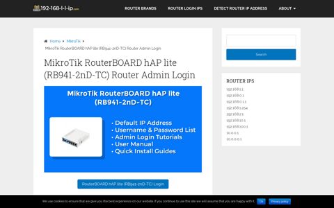 MikroTik RouterBOARD hAP lite (RB941-2nD-TC) Router ...