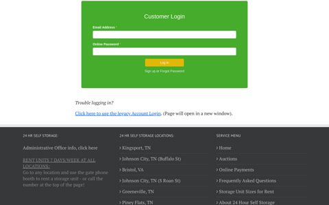 Customer Payment Account Login, Pay Storage Bill | 24 Hour ...