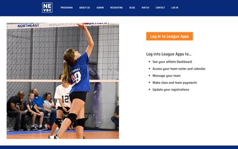 LeagueApps Login | Northeast Volleyball Club | Wilton, CT