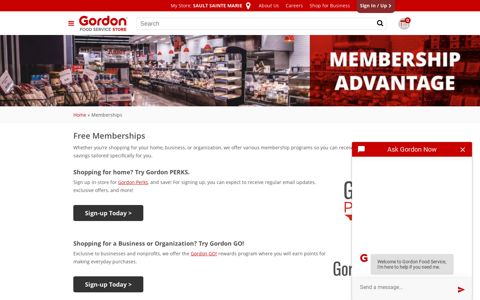 Memberships - Gordon Food Service Store