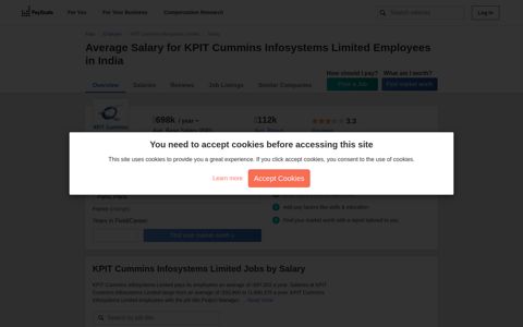 Average KPIT Cummins Infosystems Limited Salary in India ...