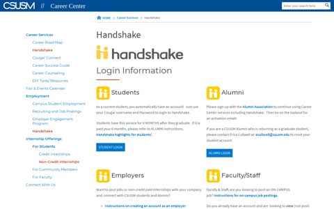 Handshake | Career Center | CSUSM