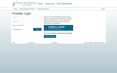 Provider Login - Enhance Patient Financing