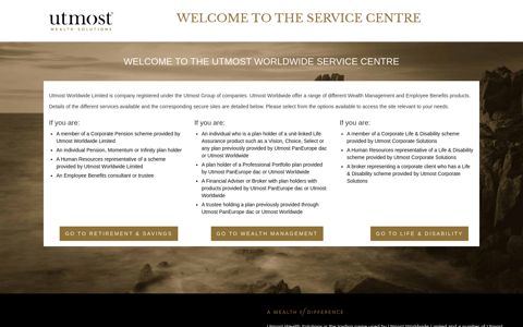the Utmost Worldwide Service Centre