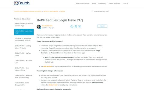 HotSchedules Login Issue FAQ – Fourth & HotSchedules ...