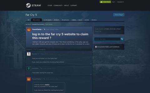 log in to the far cry 5 website to claim this reward ? :: Far Cry 5 ...