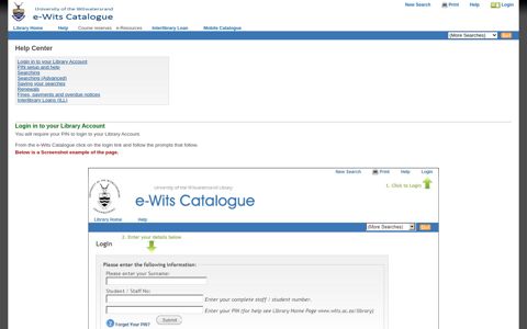 Web Catalog - Wits University