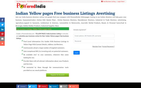Members Login - Indian Yellow pages Free business Listings ...