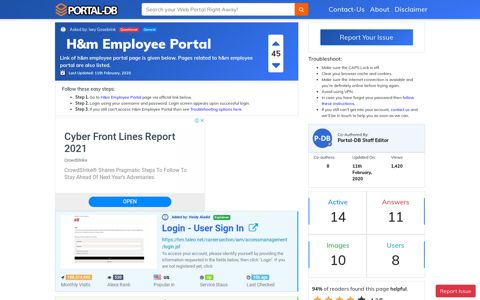 H&m Employee Portal