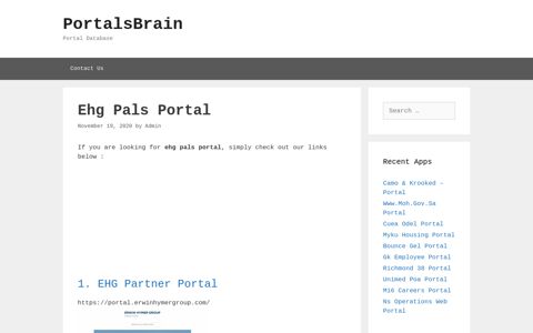 Ehg Pals - Ehg Partner Portal - PortalsBrain - Portal Database