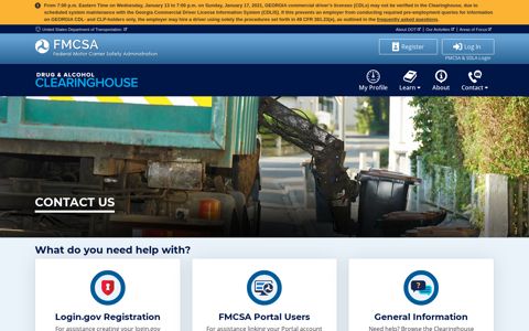 Contact the FMCSA Clearinghouse