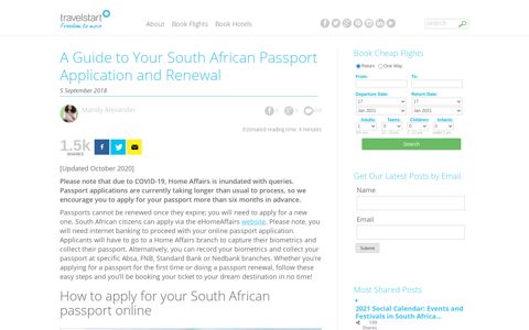 South African Passport Application and Renewal | Travelstart ...