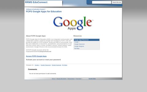 FCPS Google Apps for Education - RRMS EduConnect