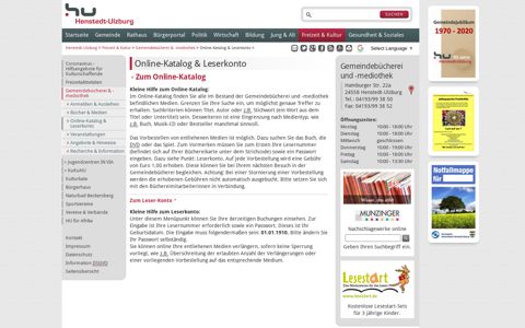 Online-Katalog & Leserkonto - Gemeinde Henstedt-Ulzburg