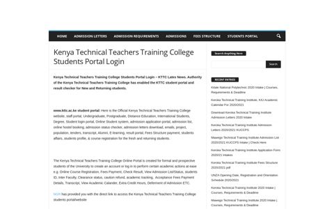 Kenya Technical Teachers Training College Students Portal ...