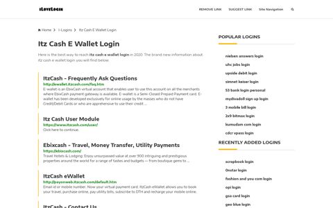 Itz Cash E Wallet Login ❤️ One Click Access