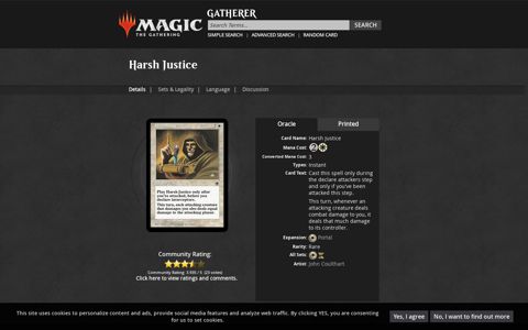 Harsh Justice (Portal) - Gatherer - Magic: The Gathering
