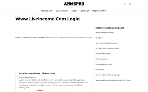 www liveincome com ✔️ Earn income online - LiveIncome