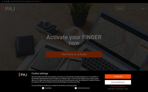 PAJ-GPS FINDER Portal – Aktivieren Sie Ihren FINDER von PAJ