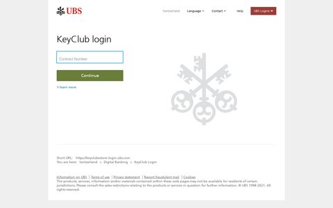UBS KeyClub eStore login | UBS Switzerland