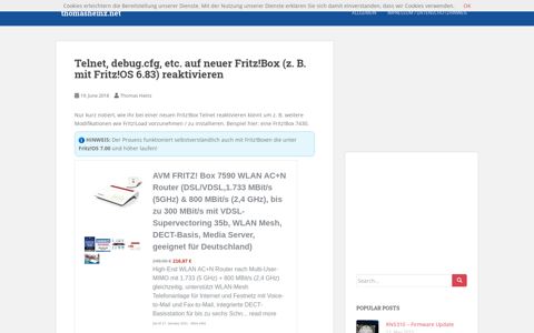 Telnet, debug.cfg, etc. auf neuer Fritz!Box (z. B. mit Fritz!OS 6.83)