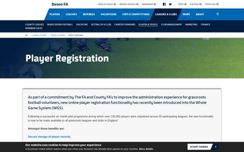 Player Registration - Devon FA