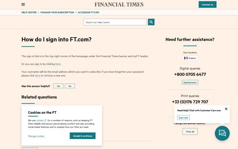 How do I sign into FT.com? | Help Centre