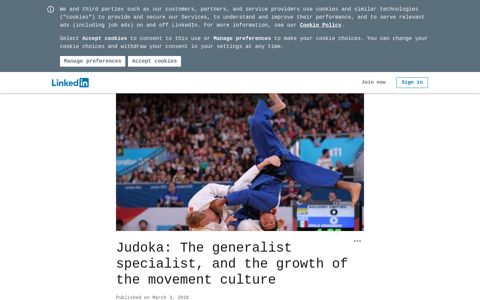 Judoka: The generalist specialist, and the growth of the ...