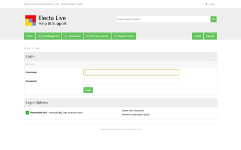 Help & Support Portal - Electa Live Virtual Classroom, LMS