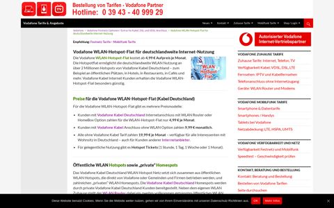 Vodafone WLAN-Hotspot-Flat für deutschlandweite Internet ...