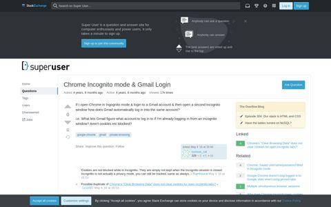 Chrome Incognito mode & Gmail Login - Super User