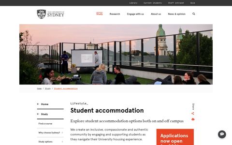 Student accommodation in Sydney - The University of Sydney
