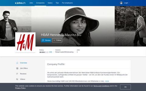 Company profile from H&M Hennes & Mauritz AG on jobs.ch