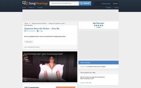 Sixpence None the Richer - Kiss Me Lyrics | SongMeanings